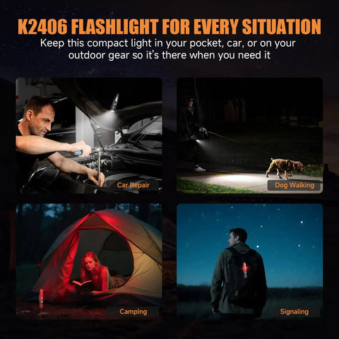 Rechargeable Magnetic Mini Flashlight with Beefy Beam High Lumen LED USB C lighting car repair, dog walking, camping, signaling