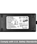 Recliner Power Supply Adapter 29V 2A DC Transformer With Easy Plug And Play Setup For OKIN Limoss Lazboy Pride And More 100-240V AC Input Auto Volt Current Adjust 29V And 24V DC Output Replacement Part For Home Comfort, black rectangular unit label view
