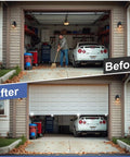 Before and after using Garage Door Bottom Seal Kit 16.5ft EPDM Rubber Weatherproof Seal with Aluminum Track Kit Easy Install DIY