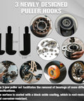 All-In-One 36-In-1 Bearing Puller Kit For Blind Hole Removal With 3 Jaw Hooks And Bearing Separator Pro Grade Tools
