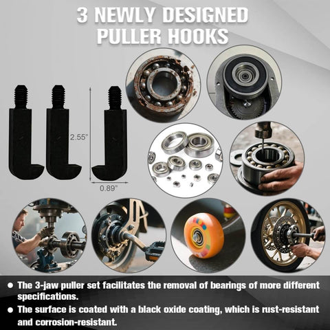 All-In-One 36-In-1 Bearing Puller Kit For Blind Hole Removal With 3 Jaw Hooks And Bearing Separator Pro Grade Tools