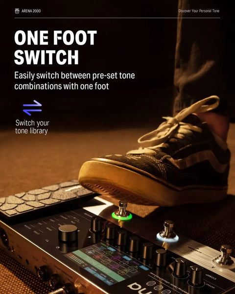 Arena2000 Guitar Multi Effects Pedal With 278 Effects 100 IRs foot operating switch demonstration