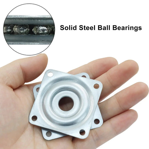 2 Inch Lazy Susan Turntable Bearing 2 Pack For Kitchen Shelves And Spice Racks With Smooth Silent Spin Ball Bearing Raceway Durable Material Easy Glide Perfect For Storage Display And Countertop Organization, 2-inch steel bearing in hand