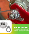 24 Piece Bike Axle Nut And Safety Washer Kit M8 M9.5 M10 For Front And Rear Wheels Replacement Parts on red bike frame