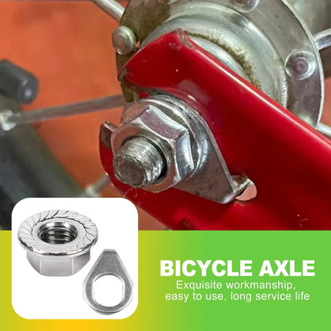 24 Piece Bike Axle Nut And Safety Washer Kit M8 M9.5 M10 For Front And Rear Wheels Replacement Parts on red bike frame