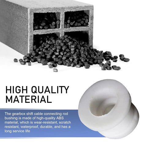 High-quality ABS material closeup with Two Piece Shifter Cable Bushing Kit for Ford Focus MK Automatic Transmission Shift Linkage DG9Z-7K340-A White Durable Upgrade That Delivers Smoother Shifts and More Precise Gear Changes