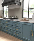 Stylish kitchen with 5 Pack 3 Inch Gold Cabinet Pulls Brushed Gold Drawer Handles Zinc Alloy Hardware, easy to install