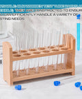 Beech Wood Test Tube Rack, Premium Lab Gear Holder, 12 Holes, 2 Pack, Holds Tubes Up To 28mm, 10.2 Inch Wide on white table