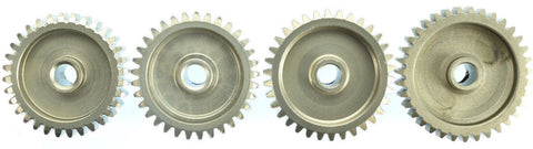 Beefy Aluminum Pinion Gear Set for RC Cars and Trucks, 48 Pitch with 32T 33T 34T 35T, Fits 540 And 550 Size Motors With One Eighth Inch Output Shaft, Includes Four Set Screws