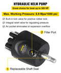 Hydraulic helm pump for outboard hydraulic steering kit for boats with 300HP cylinder, helm pump and 20ft hydraulic hose set