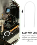 Six Pack Milk Frother Hose Replacement Kit With Three Connectors For Espresso Machines 15 Inch Silicone Milk Tube displayed