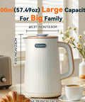 Big 1.7L Electric Kettle For Tea And Coffee Lovers, 1200W Fast Boil With Auto Shut Off, Double Wall Insulation, Cream White Finish