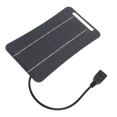 Your Go To Portable 5V 5W USB Solar Panel High Efficiency Monocrystalline Silicon Solar Charger With USB Output, black panel