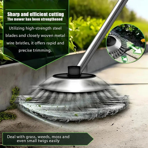 Heavy-Duty 6-Inch Steel Wire Trimmer Head Replacement for Electric Cordless String Trimmer in action cutting grass
