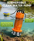 1HP Submersible Drain Pump With Float Switch Aluminum Sump Pump for basement flooding and garden water removal underwater view