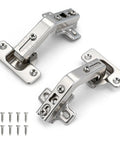 Slick Self Closing Corner Cabinet Hinges For Lazy Susan Doors With Smooth Zero Slam Soft Close Action Easy Install shown with screws.