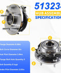 Front Wheel Bearing Hub Assembly With 5-Lug ABS For Jeep Grand Cherokee 2005-2010 And Jeep Commander 2006-2010 Replacement Hub 513234 specifications