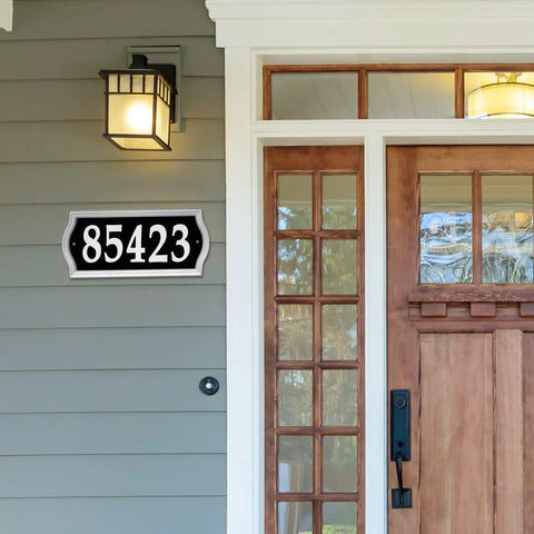 Reflective Address Numbers Sign With High Visibility Panels Weather Resistant Easy Mount For Front Porch Or Mailbox Post