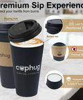 Heavy Duty 16 Oz Disposable Coffee Cups With Lids Sleeves And Straws 100 Pack Thickened Leak Proof Insulated Paper Cups For Hot Drinks