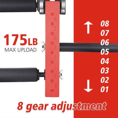 Seated Leg Extension And Curl Machine For Home Gyms, 8 gear adjustment feature close-up, red steel, 175lb max load