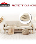 Heavy Duty Felt Furniture Pads For Hardwood Floors, Ultra Thick Protective Shields That Stop Scratches Cold, Reusable Beige Cutting Sheets, 10 Pack on a couch.