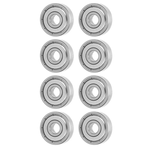 Eight stainless steel roller ball bearings 6x19x6mm set of 10 for skateboards inline skates and electric skateboards