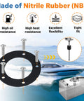 Diagram showing components of the Two Pack Fuel Tank Gasket Kit NBR For Boats Cars And Trucks Durable Sending Unit Gasket.