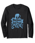 Cool Black Long Sleeve Tee For Machinists And CNC Pros Featuring Vise Gauge Square Tool Design Perfect Gift Idea, displaying blue graphic text 'Machinist And Proud'.