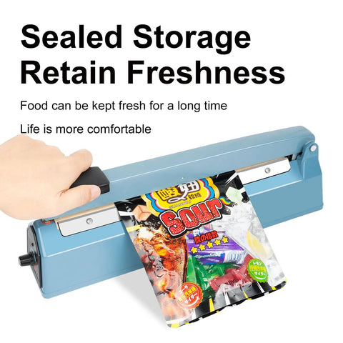 Heavy Duty Manual Impulse Heat Sealer Eight Inch Sealing Bar For PE PP Plastic Bags Plug And Play Ease adjusting sealing food pouches.