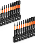 20 Piece Hex Bit Set With 1 Quarter Inch Hex Shank Magnetized S2 Alloy Steel Bits For Impact Drills Metric And SAE Sizes