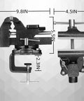 Beefy Heavy Duty Bench Vise Four And A Half Inch Table Vise With Two In One Soft Jaws And A 270 Degree Swivel Base For Woodworking Home Workshop Welding And DIY Projects Clamps To Table Or Attaches To Your Workbench, 4.5 in