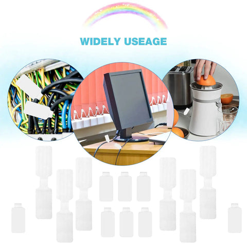 60 Pieces Self Adhesive Cable Labels For Wires And Cords, Nylon Writable Tags, shown organizing electronics and devices