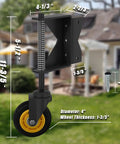 4 Inch Gate Wheel With Spring Loaded Absorbing Solid Rubber Tire For Wooden Fence Gates 260 Lbs Capacity No Tools Needed