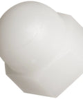 Heavy Duty Nylon Acorn Nut In Fresh Off White flips a sleek dome cap to seal bare threads, showing acorn style design.