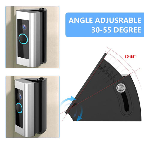 Adjustable 30 To 55 Degree Doorbell Angle Mount For Video Doorbell Wired And Pro Blink And Nest Universal Wedge Adapter