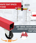 Heavy Duty 4400 LB Folding Cherry Picker Engine Hoist with 360° swivel casters for easy movement in tight spaces.