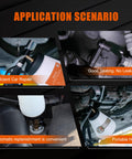 Pro Grade Pneumatic Brake Bleeder Kit For Cars Trucks And Motorcycles shown in various application scenarios