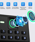 Close-up of keypad and fingerprint scanner for 1.69 Cubic Feet Personal Safe With App Access 0.1 Second Biometric Fingerprint.