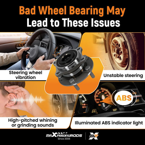 Front Wheel Hub And Bearing Assembly 513266 replacement for Hyundai Santa Fe 2007 2014 Veracruz 2007 2012 and Kia Sorento 2011 2015
