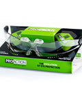 Hard Hat Safety Glasses With Interchangeable Lenses Anti Fog Anti Scratch Ansi Certified Ppe Eyewear in packaging on display.