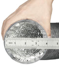 Measuring the diameter of 4 Inch Flexible Duct Hose, 12 Feet Long With 2 Clamps, Four Layer Aluminum Dryer Vent Tube For HVAC.