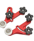 Built Tough Adjustable Table Saw Stock Guide With Slick Rolling Aluminum Bearing Wheels For Reliable Woodworking Feed Support with rollers.