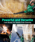 Cordless Leaf Blower With Two Speed Settings For Yard Work, Lightweight Battery Powered Tool With A Copper Motor, Quiet Under 70dB