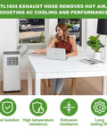 Six Inch Diameter Hose Inlet Adapter For Portable Air Conditioners Fits Five Inch Exhaust Hose Replacement Part For PACA Series Models Easy Install Improves Air Flow And Prevents Leaks shown installed with portable air conditioner