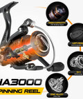 HA3000 spinning reel for Telescopic Spinning Rod And Reel Kit For Beginners With Lures Hooks Line Case And Accessories All In One Fishing Gear Organizer Bag Ready To Go Durable Travel Friendly Setup