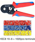 HSC8 10-6 Ferrule Crimping Pliers Professional Cold Press Insulated Terminal Crimper For Household Diy Electrical Repairs 1234 with colorful terminals