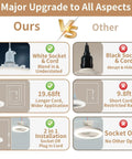 Comparison of plug in ceiling fan with light 19.68ft long cord vs other options, highlighting white socket, longer cord, and installation benefits