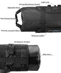 Waterproof Adjustable Capacity Bike Handlebar Bag With Detachable Dry Pack Ride Ready 3L To 7L, showing straps and buckles.