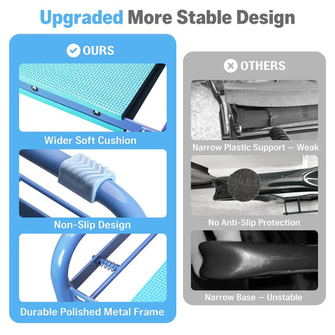Comparison of Heavy Duty Garden Kneeler And Seat 2In1 Foldable Stool with enhanced design features, wider cushion, and non-slip frame