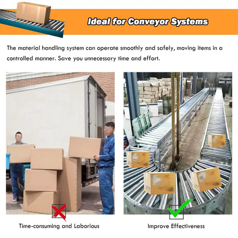 5 Pack Heavy Duty Conveyor Rollers Set Stainless 304 Steel Infeed Outfeed Table Ready Industrial DIY Grade Multi Diameter Options 1in To 2.4in Shaft Sizes 8mm Or 12mm Lengths 3.9in To 39.4in conveyor rollers used for box handling and curved conveyor systems